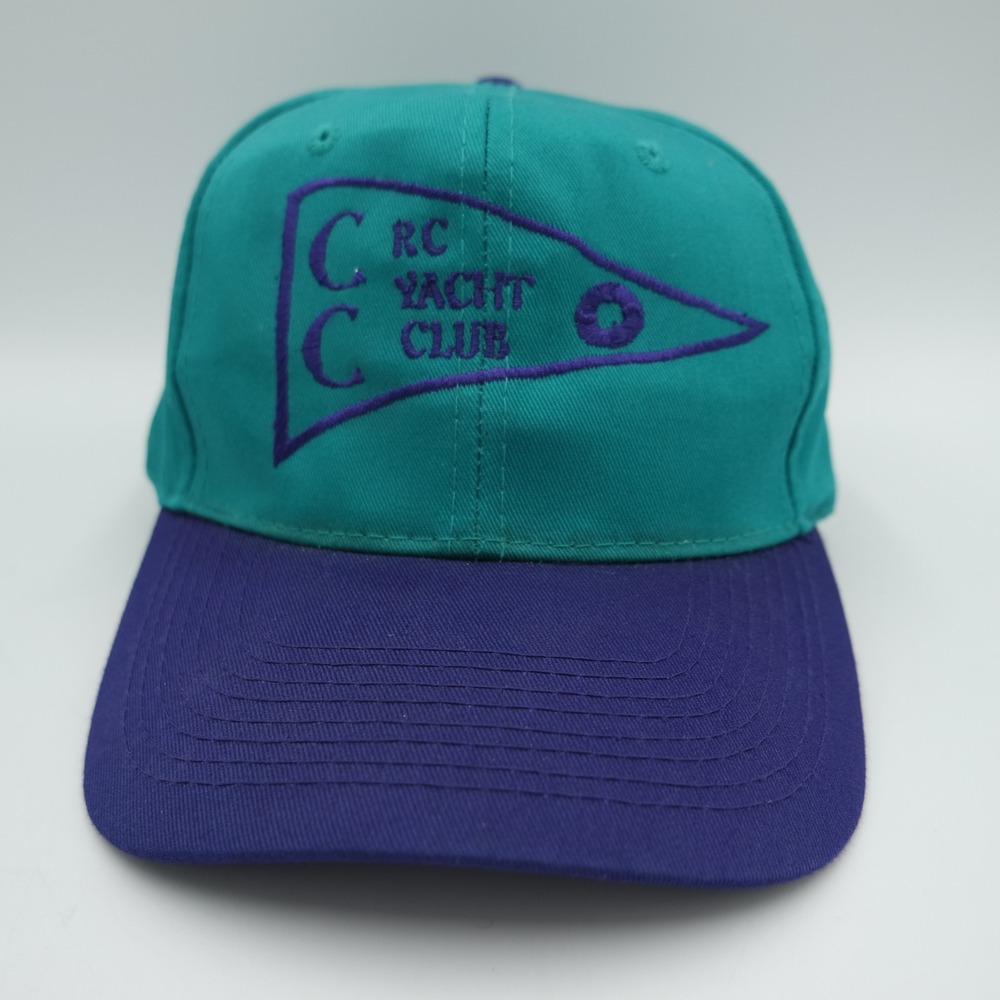 Vintage Otto CC RC Yacht Club Judge Snapback Hat Teal Purple Two Tone Cap